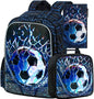 3pcs Backpack for Boys and Girls, 16” Kids Kindergarten Bookbag with Lunch Box, Cute Elementary Backpacks for Boy Girl