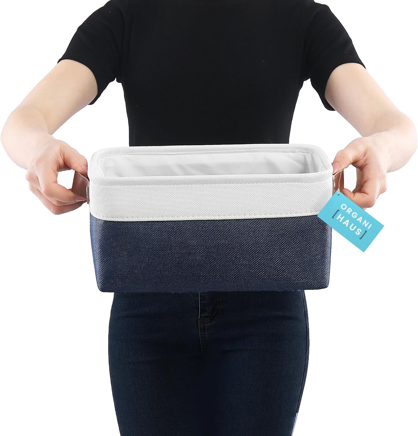 OrganiHaus Large Fabric Storage Baskets for Shelves 3 Pack, 15x11in Closet Storage Bins for Shelves, Cloth Baskets, Fabric Storage Cubes, Linen Closet Organizers, Fabric Basket, White Basket