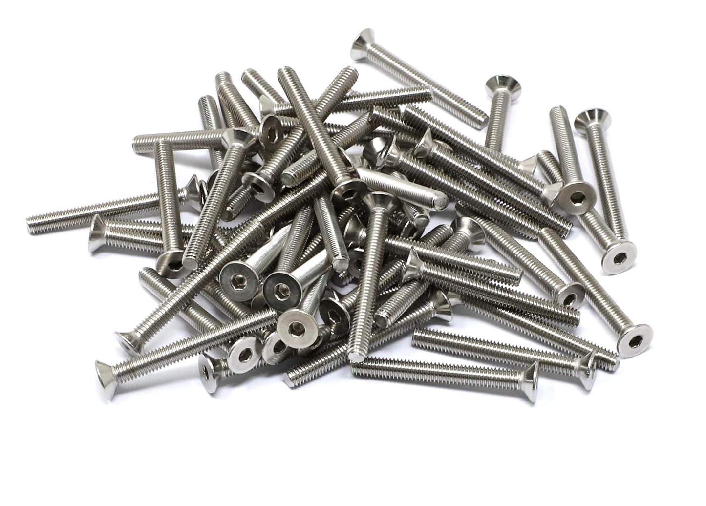 iexcell 5 Pcs M8 x 80mm Thread Pitch 1.25 mm Stainless Steel 304 Hex Socket Flat Head Cap Screws Bolts Kit