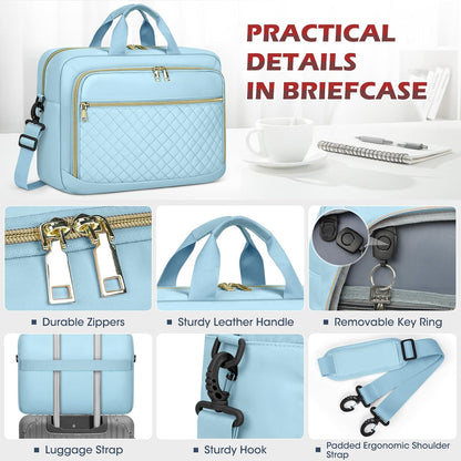 Laptop Bag 17 Inch Laptop Briefcase for Women Waterproof Computer Messenger Bag Professional Laptop Case for Business Work - PuriLite