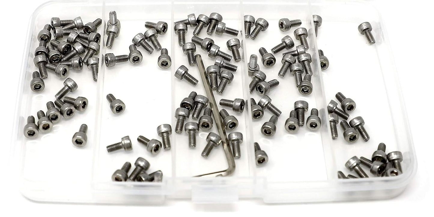 iexcell 25 Pcs M6 x 20mm Thread Pitch 1 mm Stainless Steel 304 Hex Socket Head Cap Screws Bolts Kit