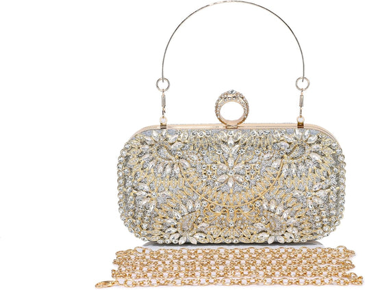 MUDUO Women's Evening Bags Sparkly Rhinestone Clutch Purses for Women Formal Party Prom Crystal Clutch Handbags Wedding Purse
