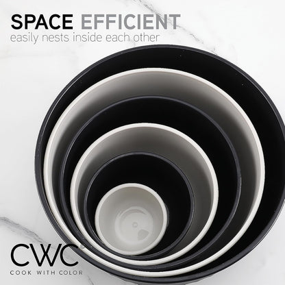 COOK WITH COLOR Prep Bowls with Lids- 8 Piece Nesting Plastic Small Mixing Bowl Set with Lids (Teal Ombre)