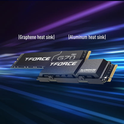 TEAMGROUP T-Force G70 PRO Graphene Heatsink 2TB DRAM SLC Cache 3D TLC NAND NVMe InnoGrit PCIe Gen4x4 M.2 2280 Gaming Internal SSD Works with PS5 Read/Write 7400/6800 MB/s TM8FFH002T0C129