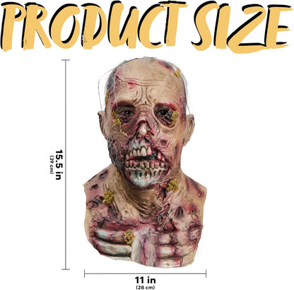 Spooktacular Creations Halloween Scary Zombie Head Mask, Horror Moss Biochemical Monster and Creepy Latex Zombie Mask for Adult Halloween Cosplay Costumes Accessory Party Dress Up