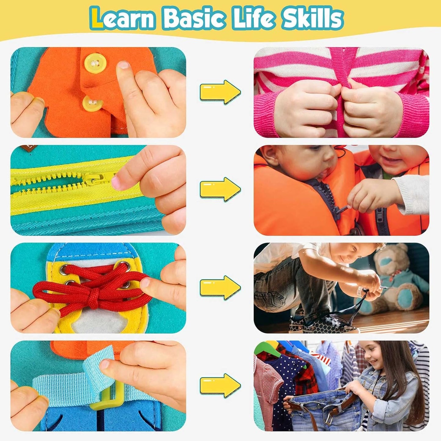 Winblo Toddler Busy Board - Montessori Toys for Toddler Girl Birthday Gift, Educational Learning Sensory Busy Book for Girls, Airplane Car Travel Activities Toy for Toddlers