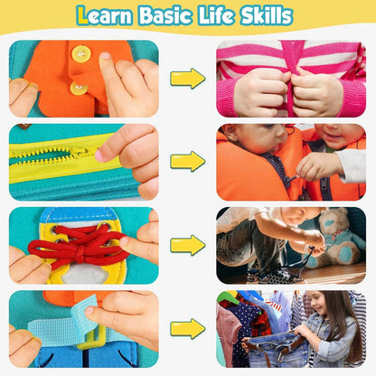Winblo Toddler Busy Board - Montessori Toys for Toddler Girl Birthday Gift, Educational Learning Sensory Busy Book for Girls, Airplane Car Travel Activities Toy for Toddlers