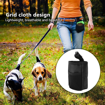 Dog Treat Bag, Portable Pet Waist Pouch Portable Multi-Functional Dog Training Treat Bag Pet Food Storage, for Walking Training(Black)