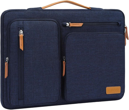 MOSISO 360 Protective Laptop Sleeve Compatible with MacBook Air/Pro, 13-13.3 inch Notebook, Compatible with MacBook Pro 14 inch M3 M2 M1, Side Open Bag with 4 Zipper Pockets&Handle, Black - PuriLite