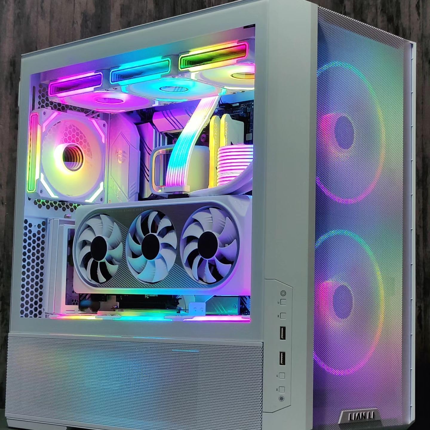 AsiaHorse COSMIQ-Black 120mm PC RGB Fans, 5V 3-PIN Connector Daisy Chain FDB PWM Computer Case Fans with RGB Controller for Cases CPU Liquid Coolers, 3Pack (Black) (White, 3_Pack_Forward_Blade)