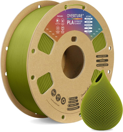OVERTURE PLA Filament 1.75mm PLA 3D Printer Filament, 1kg Cardboard Spool (2.2lbs), Dimensional Accuracy +/- 0.02mm, Fit Most FDM Printer (Black 1-Pack)