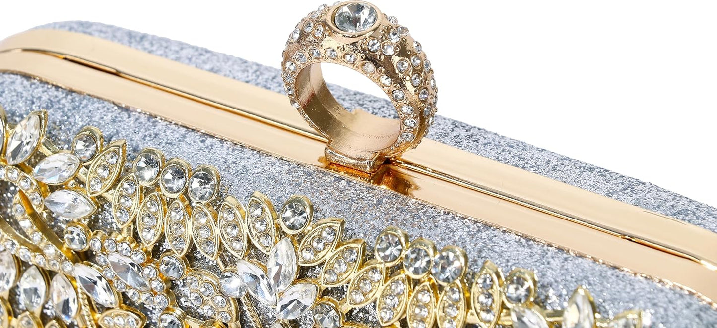MUDUO Women's Evening Bags Sparkly Rhinestone Clutch Purses for Women Formal Party Prom Crystal Clutch Handbags Wedding Purse
