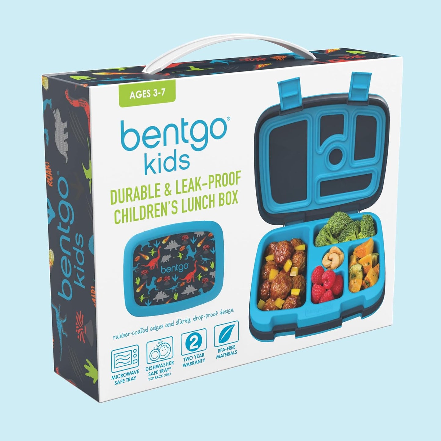 Bentgo Kids Prints (Unicorn) - Leak-Proof, 5-Compartment Bento-Style Kids Lunch Box - Ideal Portion Sizes for Ages 3 to 7 - BPA-Free and Food-Safe Materials