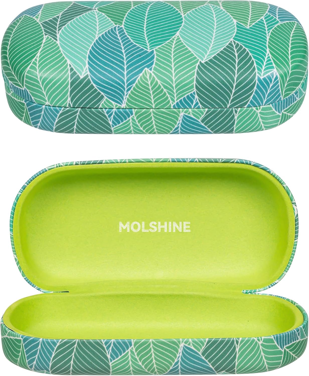 molshine Hard Shell Leather Sunglasses Case,Classic Large Glasses Case for Women Men,Sunglass Eyeglasses