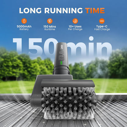 Leebein Electric Grill Brush for Outdoor, 2026 New BBQ Grill Cleaner with 3 Heads, 3-Speed & Angle Adjust Cordless Rotary Grill Brush, 150 Mins Runtime Grill Cleaning Brush for Barbecue Grates