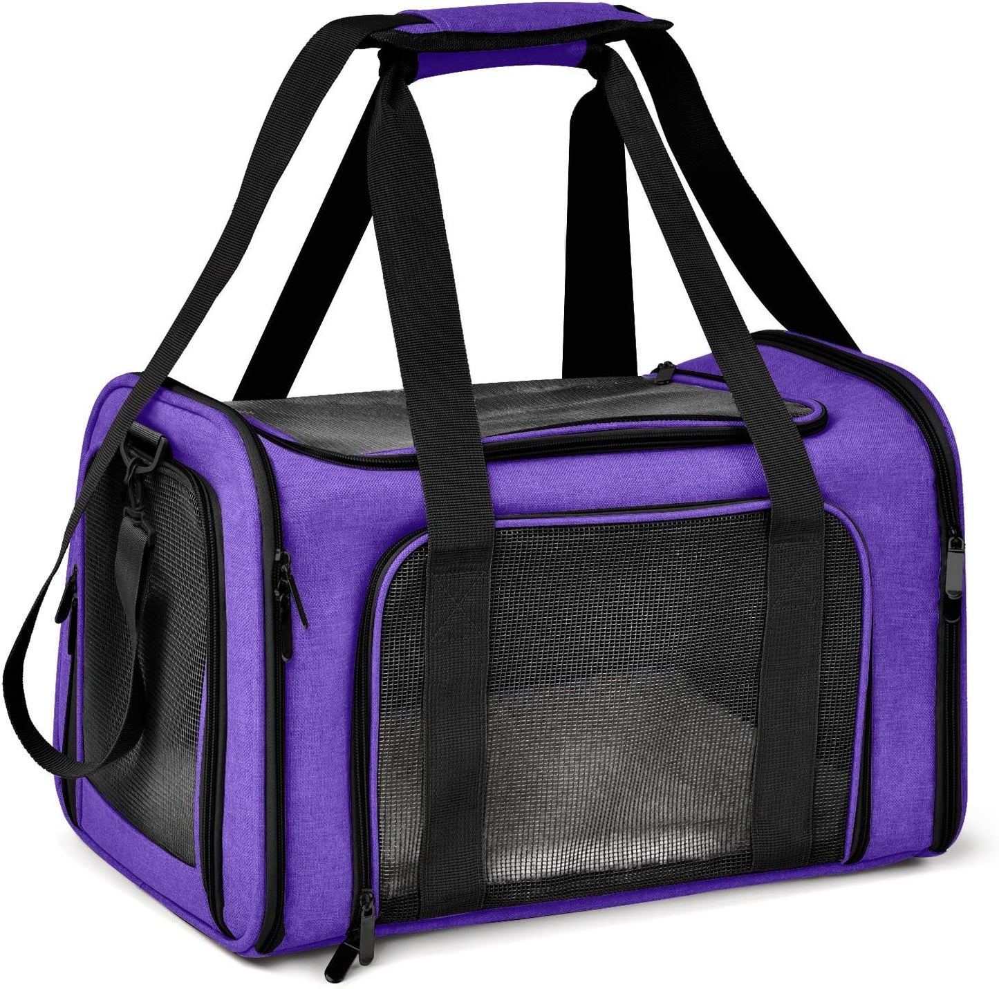 Henkelion Cat Carriers Dog Carrier Pet Carrier for Small Medium Cats Dogs Puppies up to 15 Lbs, Airline Approved Small Dog Carrier Soft Sided, Collapsible Waterproof Travel Puppy Carrier - Purple
