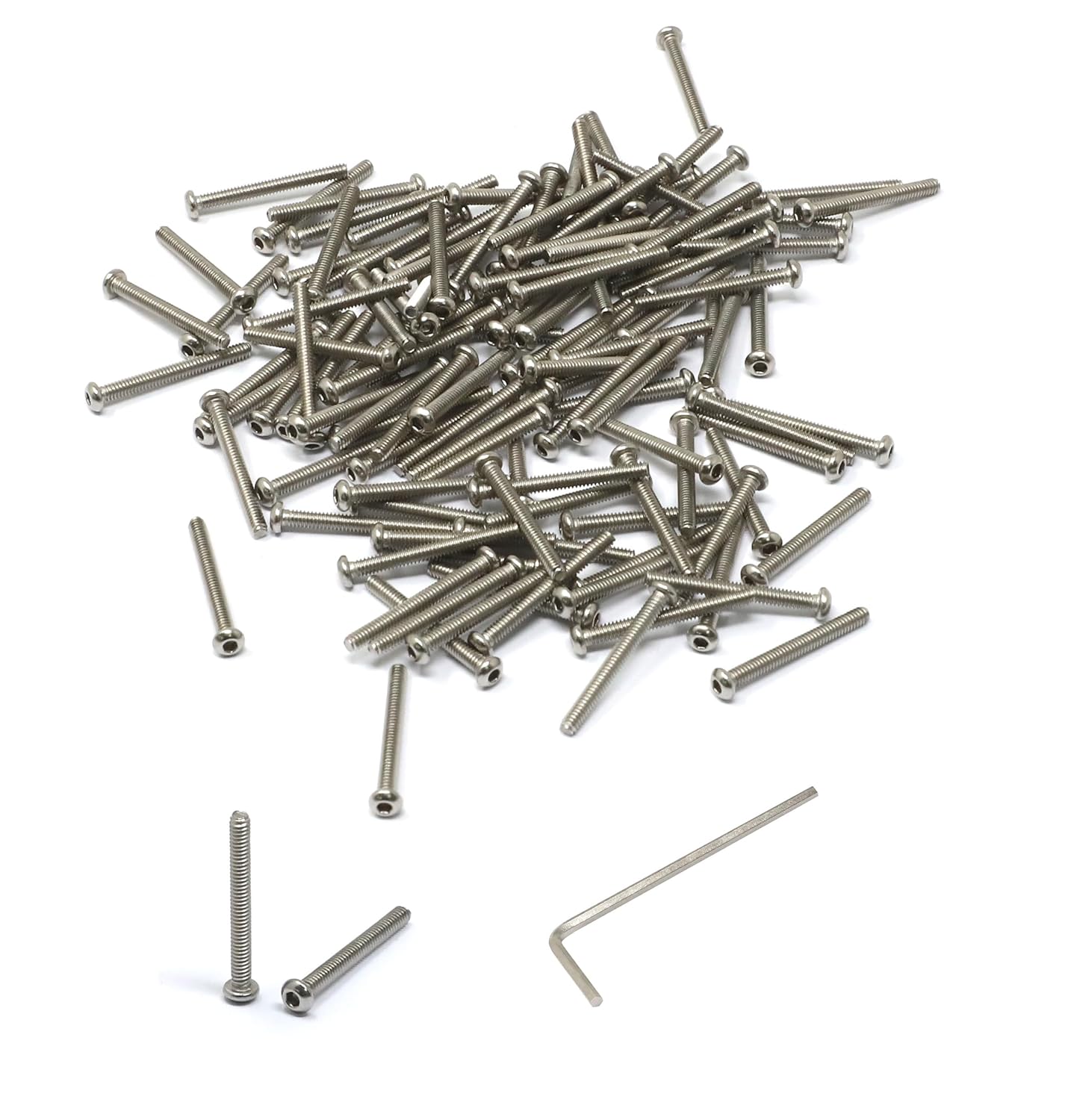 iexcell 50 Pcs M6 x 20mm Thread Pitch 1 mm Stainless Steel 304 Hex Socket Button Head Cap Screws Bolts Kit