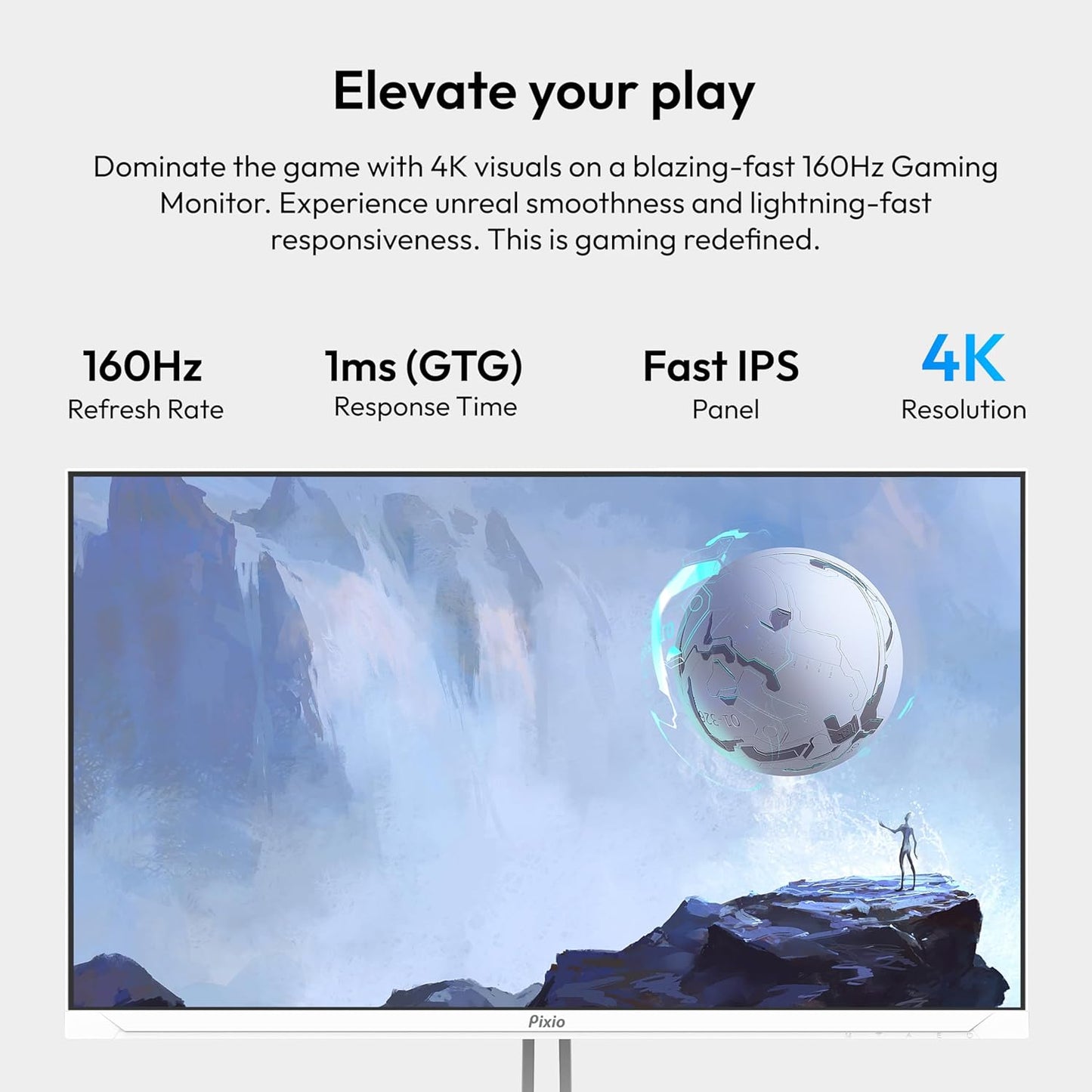 Pixio PX248 Wave 24 inch 200Hz Refresh Rate FHD 1080p Resolution Fast IPS Panel 1ms GTG Response Time Adaptive Sync Gaming Monitor with Adaptive Sync