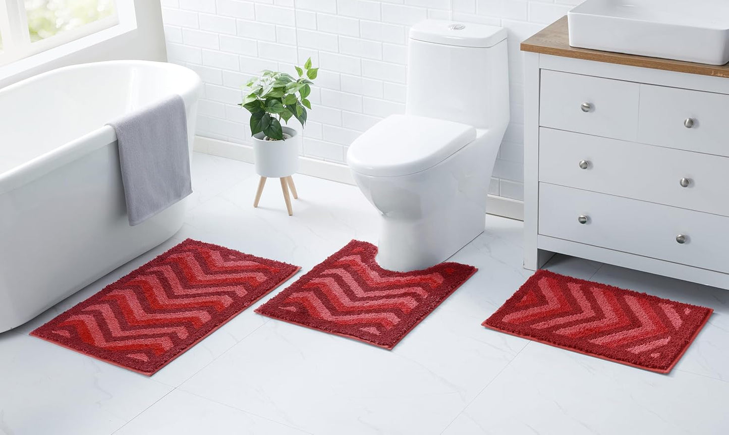 Clara Clark Bathroom Set - Gray Bathroom Accessories Set, Bathroom Sets with Shower Curtain and Rugs, 23PC Shower Curtain Set with Liner, Soap Dispenser, Soap Dish, Toilet Brush Holder, and Trash Can