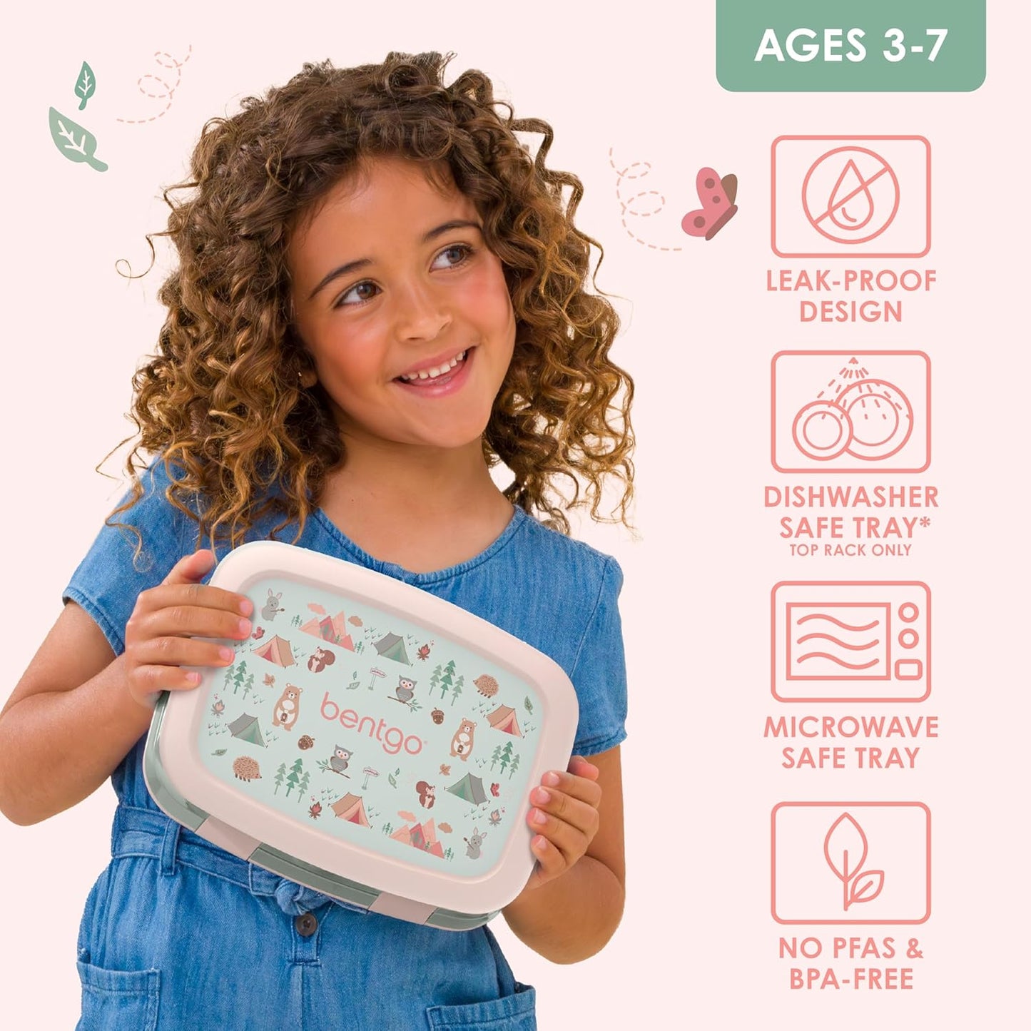 Bentgo Kids Prints (Unicorn) - Leak-Proof, 5-Compartment Bento-Style Kids Lunch Box - Ideal Portion Sizes for Ages 3 to 7 - BPA-Free and Food-Safe Materials