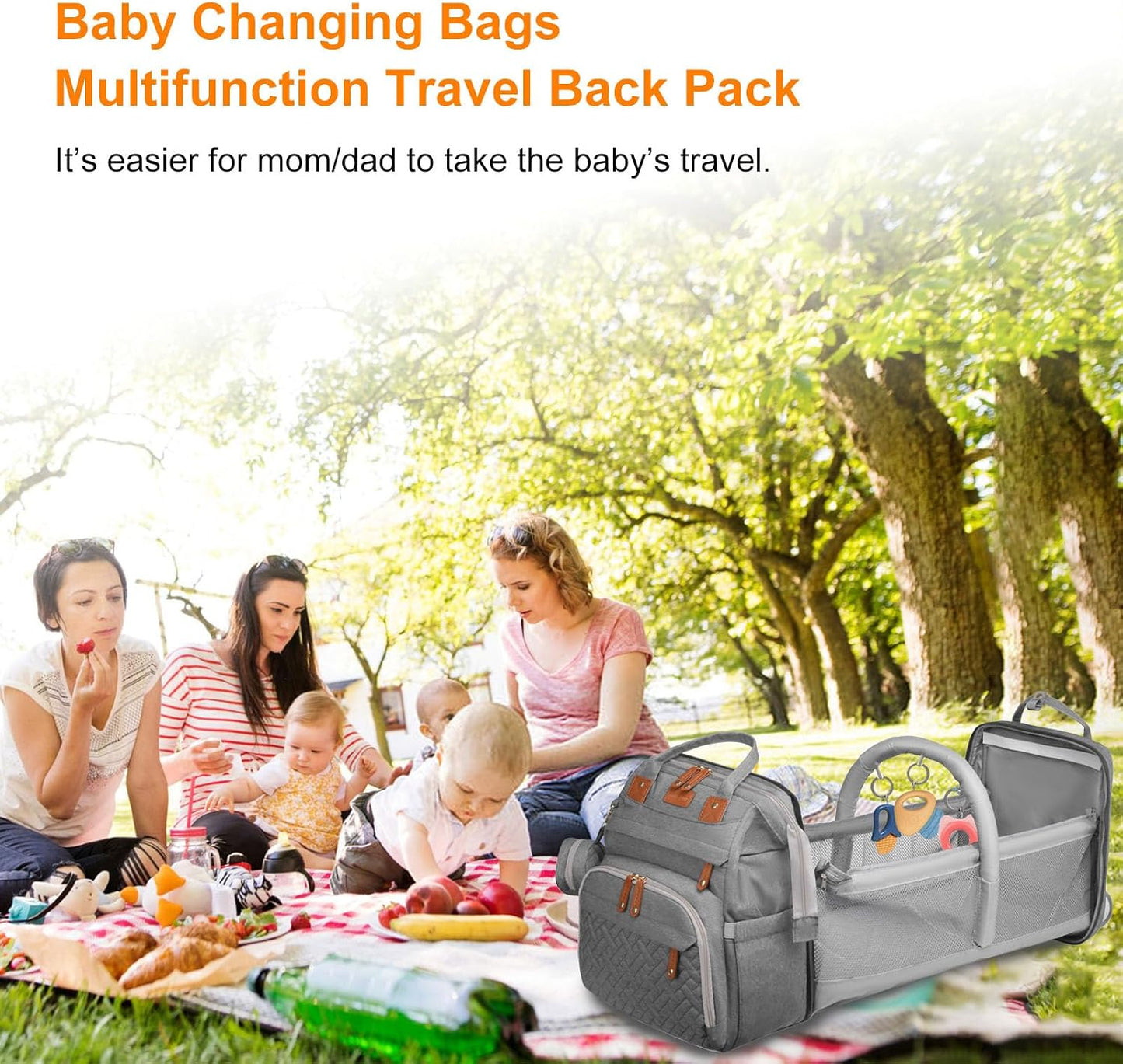 Astro alan Baby Diaper Bags with Changing Station, Waterproof Diaper Bag Backpack for Moms Dads