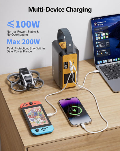 VTOMAN Jump100 89.6Wh LiFePO4 Portable Power Station 100W AC PD65W Type-C
