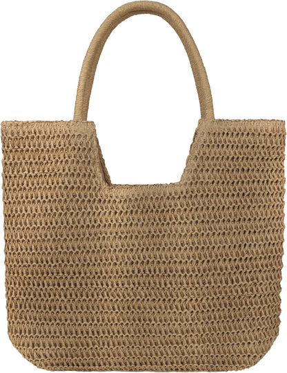 Straw Beach Bags for Women Large Beach Tote Bag Woven Shoulder Handbag Purse for Summer