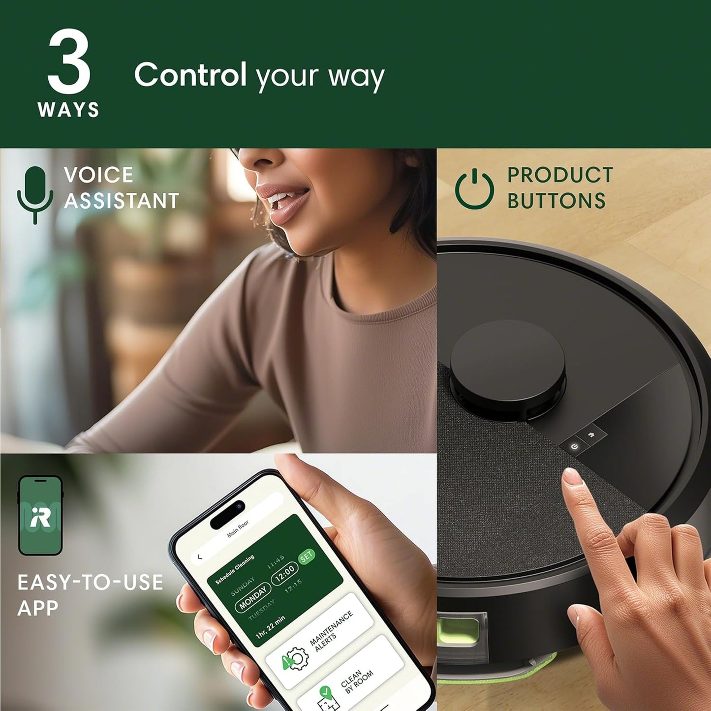 Roomba 105 Combo Robot Vacuum & Mop - Easy to use, Intense Power-Lifting Suction, LiDAR Navigation, Multiple Cleaning Modes, Avoids Mopping Carpets, Self-Charging, Works with Alexa | LiDAR navigation, power-lifting suction