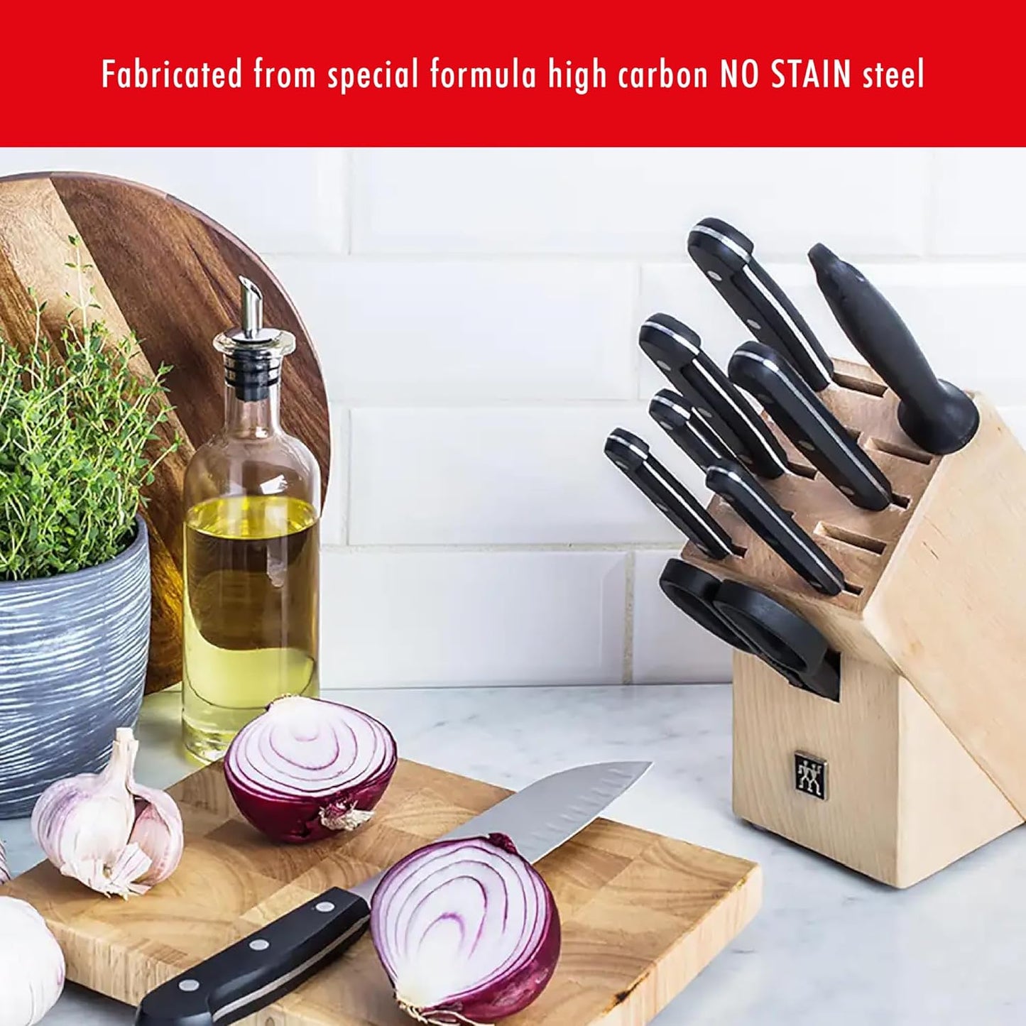 Zwilling J.A. Henckels HI Forged Contour 9 PC Block Set, Black/Silver