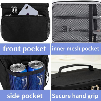 Insulated Lunch Bag for Women/Men Reusable Lunch Box Tote Bag, Large Thermal Cooler Bag with Adjustable Shoulder Strap for Kids and Adult,for Work/School/Outdoor Activity