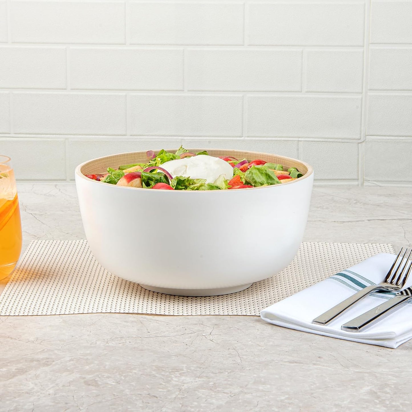 Restaurantware-Bambuddha 15 Ounce Small Salad Bowl, 1 Heavy-Duty Round Salad Bowl - Sustainable, Reusable, Black Bamboo Serving Dish, for Serving Salads, Fruits, and Appetizers