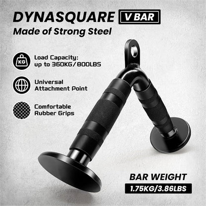 Cable Attachments for Home Gym, LAT Pulldown Attachment, Weight Machine Accessories, Straight Pull Down Equipment, V-Shaped Press Down Bar, Tricep Rope, Exercise & Double D Handle