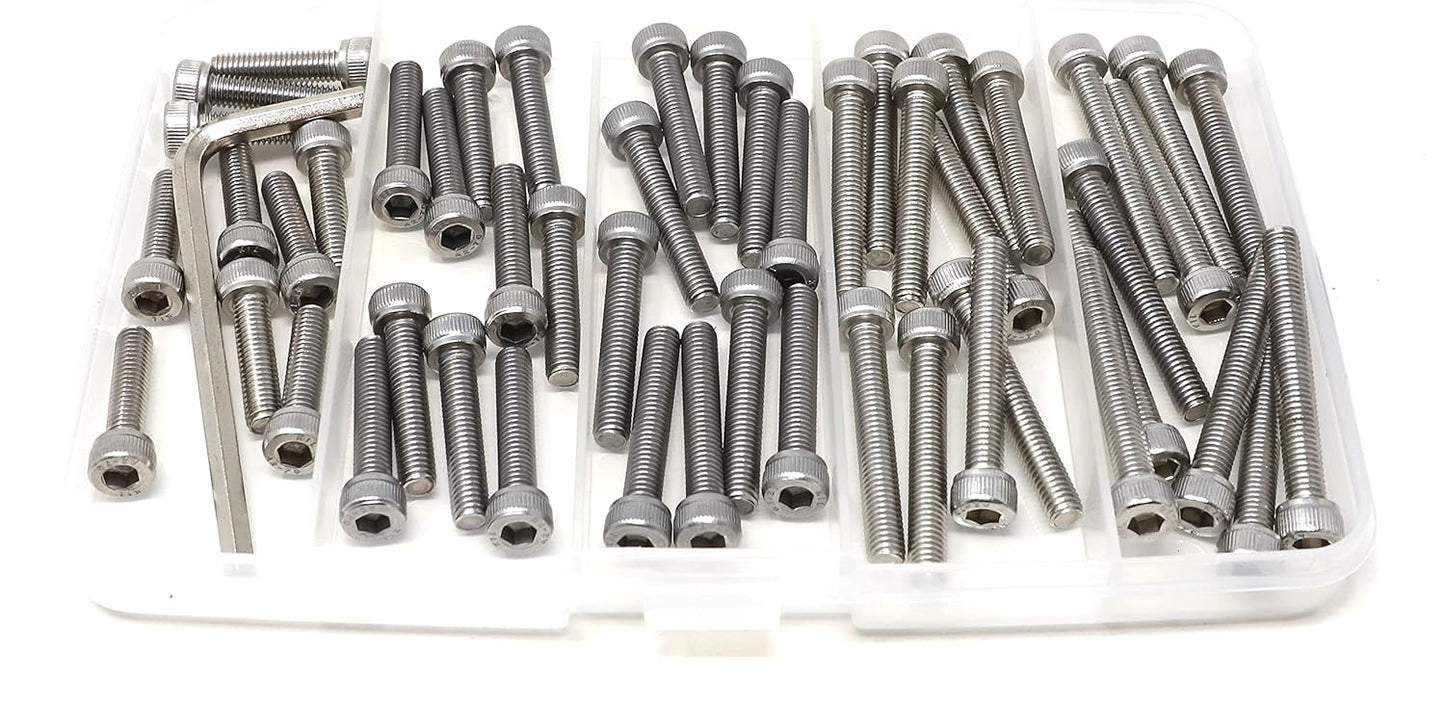 iexcell 25 Pcs M6 x 20mm Thread Pitch 1 mm Stainless Steel 304 Hex Socket Head Cap Screws Bolts Kit