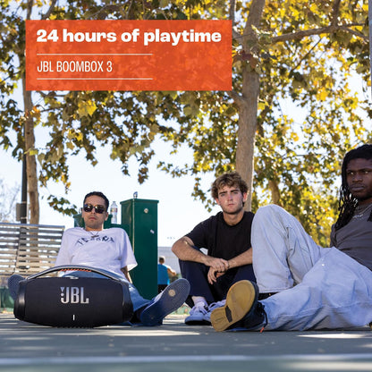 JBL Boombox 3 - Portable Bluetooth Speaker, Powerful Sound and Monstrous bass, IPX7 Waterproof, 24 Hours of Playtime, powerbank, JBL PartyBoost for Speaker Pairing, and eco-Friendly Packaging (Black)