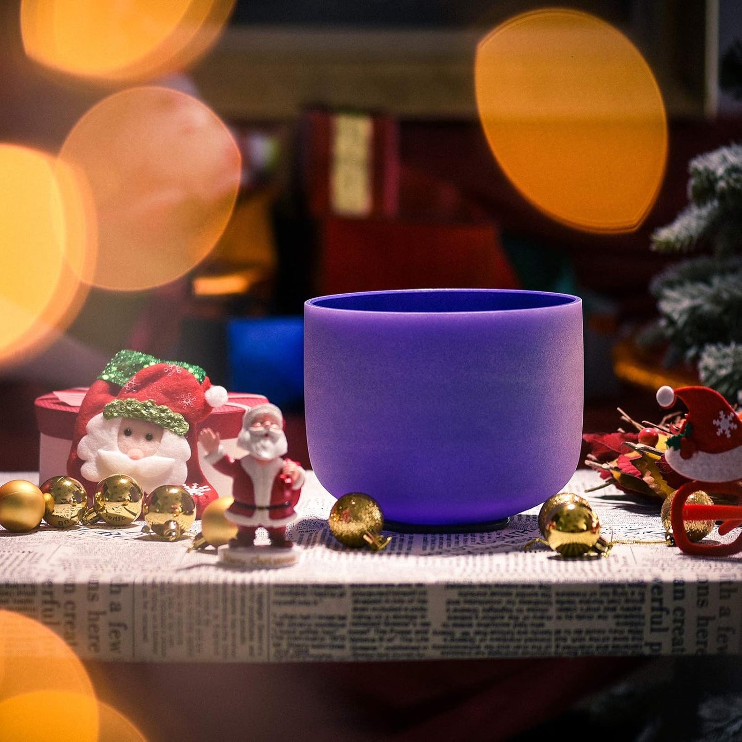 TOPFUND F Note Crystal Singing Bowl Heart Chakra 8 inch with Heavy Duty Carrying Case and Suede Striker