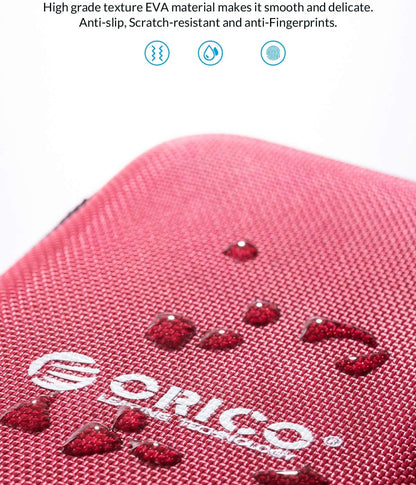 ORICO 5 Pack External Hard Drive Case 2.5 Inch Shockproof Hard Drive Bag Travel Electronics Organizer Carry Case for WD, Toshiba, Seagate, Samsung, Hitachi Hard Drive and Accessories like SD Card, USB Cable, Power Bank, Earphone, Black