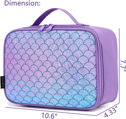 FlowFly Kids Lunch Box Insulated Soft Bag Mini Cooler Back to School Thermal Meal Tote Kit for Girls, Boys, Black