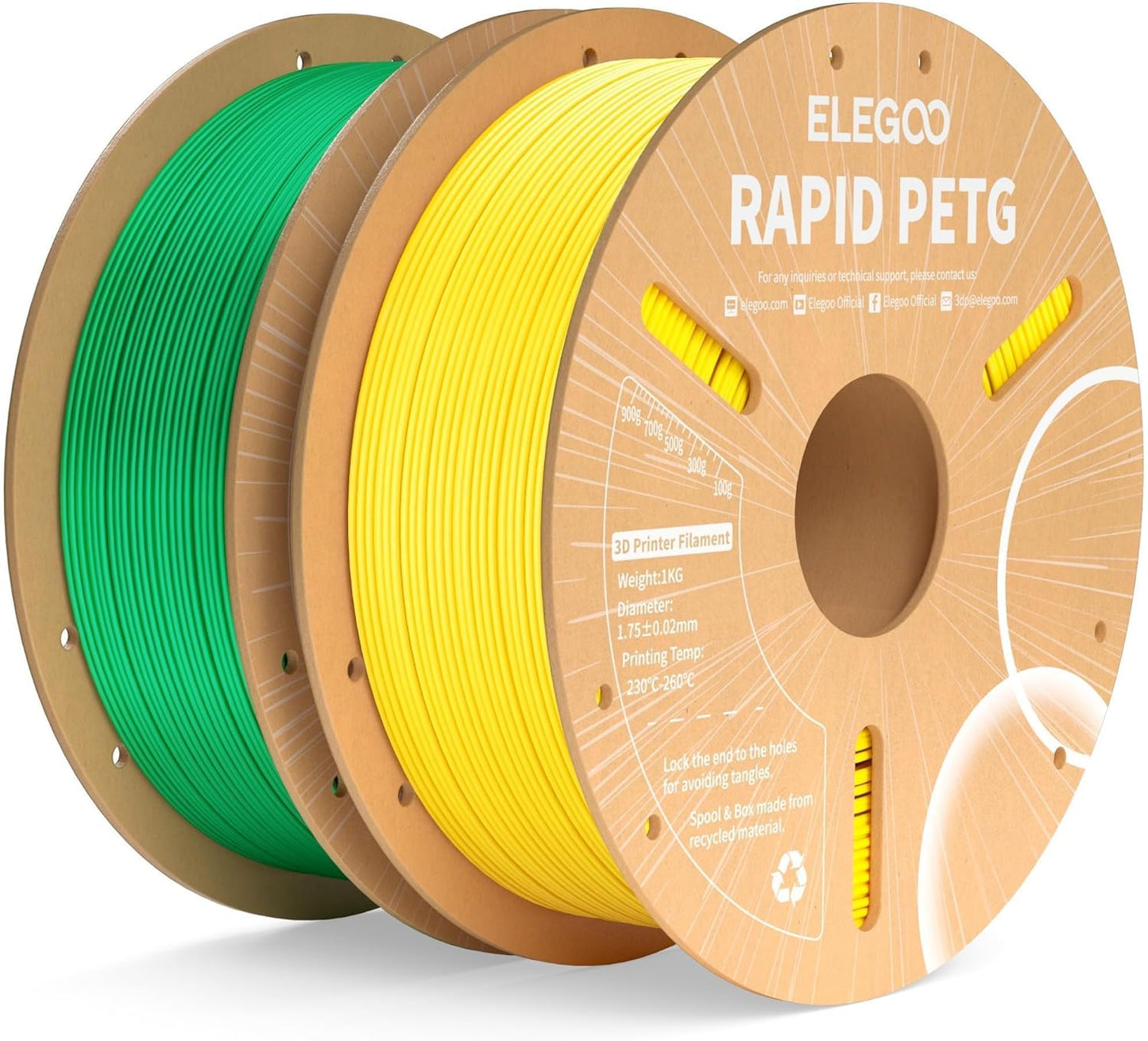 ELEGOO Rapid PETG Filament 1.75mm Black 1KG, 3D Printer Filament Max 600 mm/s High Speed Printing, Dimensional Accuracy +/- 0.02 mm Fit Most FDM Printer 1kg Cardboard Spool
