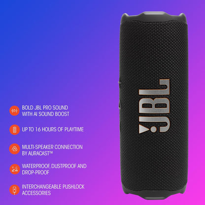 JBL Flip 7 - Portable Waterproof and Drop-Proof Speaker - Funky Black