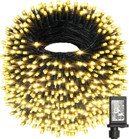 Haili Halloween Lights Outdoor, 105 FT 300 LED Halloween String Lights with Memory Function, Plug in 8 Mode String Lights for Halloween,Christmas,Party, Patio, House Decoration (Purple Orange)