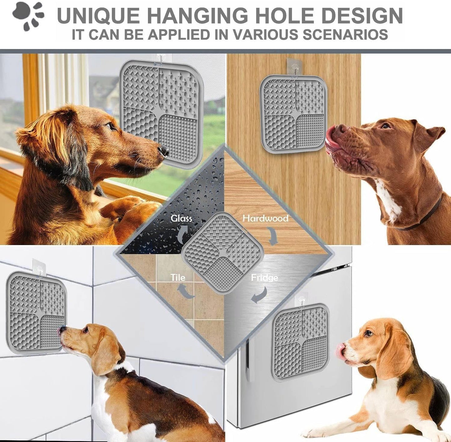 2 Pack Licking Mat for Dogs & Cats with Suction Cups, Dog Slow Feeder Lick Pat for Anxiety Relief, Dog Toys Feeding Mat for Butter Yogurt Peanut, Pets Bathing Grooming Training Mat