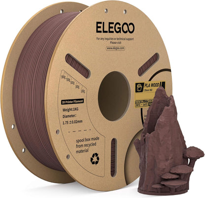 ELEGOO PLA Filament 1.75mm Black 1KG,3D Printer Filament Dimensional Accuracy +/- 0.02mm,1kg Cardboard Spool(2.2lbs) 3D Printing Filament Fits for Most FDM 3D Printers