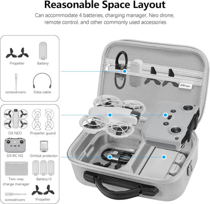 FPVtosky Carrying Case for DJI NEO, Porable Travel Storage Bag for DJI NEO Drone Aceessories (for DJI NEO, Black)
