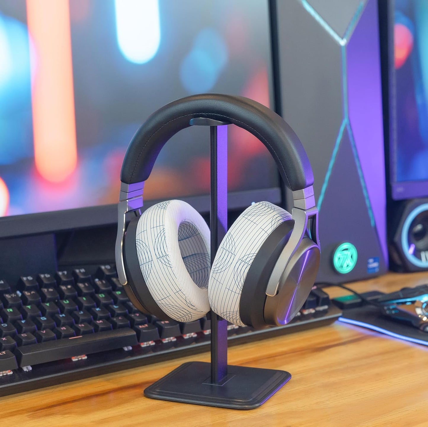 WC Freeze Virtuoso - Hybrid Fabric Cooling Gel Replacement Earpads for Corsair Virtuoso Gaming Headset, Made by Wicked Cushions, Improved Durability, Thickness and Sound Isolation | Black