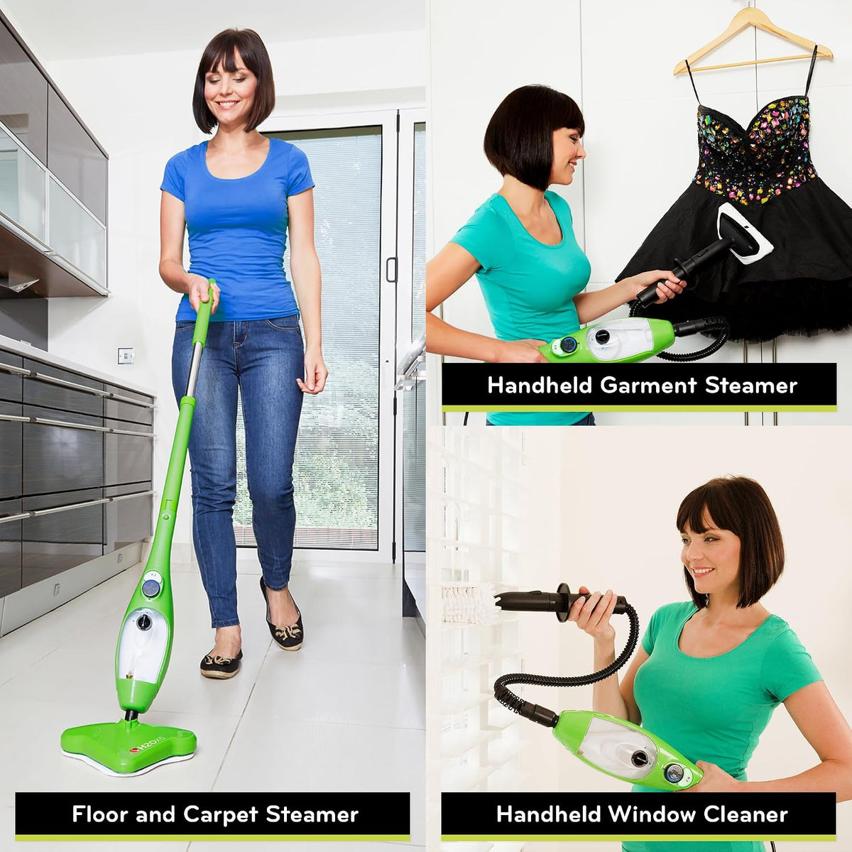H2O MOP X5 Steam Mop and Handheld Steam Cleaner For Cleaning Hardwood and Kitchen Tile Floors, Grout Cleaner, Upholstery Cleaner and Carpets