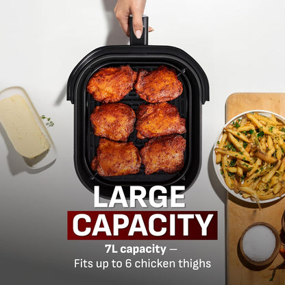 T-fal Infrared 2.0 Air Fryer, 8-in-1, Extra Large 7L / 7.3Qt., Infra-Heat Technology, Dual heating design, No pre-heating, Faster, Juicier and Crispier, Black