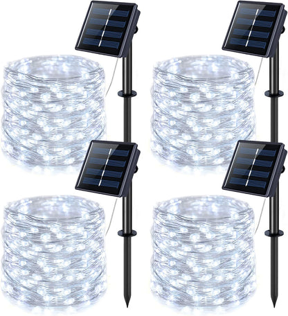 Solar Halloween Decoration Lights, JMEXSUSS 2 Pack 33FT 100 LED Orange and Purple Halloween String Lights, Halloween Lights with 8 Modes for Halloween Tree Yard Outdoor Spooky Party Garden Decorations