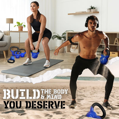 Yes4All Vinyl Coated Kettlebells for Weightlifting & Strength Training