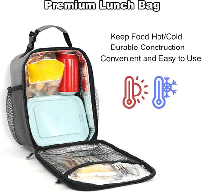 Lunch Box for Men Women Adults Small Lunch Bag for Office Work Picnic - Reusable Portable Lunchbox, Black