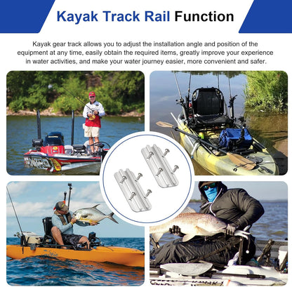 Kayak Track Kayak Rail Accessories Mount for Fishing Rod, Cup Holder, Paddle Holders, Fish Finder, Anchor Cleats for 1/2" Wide Track Hardware (4 Inches, Aluminum, 2 Pieces)